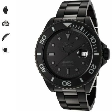 Invicta Men's F0068 Pro Diver Collection Automatic Black Ion-Plated Stainless Steel Watch