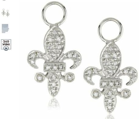 KC Designs Charmed Life Diamond 14k White Gold Fleur-De-Lis Ear Charm