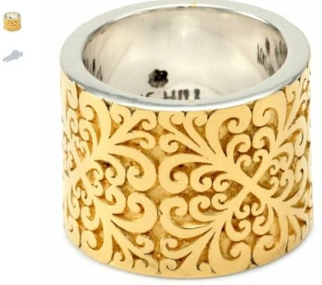 Lois Hill Geometric Gold Two Tone Cigar Band Ring