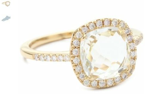 Suzanne Kalan The Classics Rose Gold Cushion White Topaz Ring