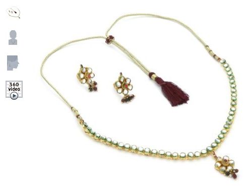 Taara Mughal Collection Mirrored Kundan Necklace and Earrings Set